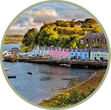 view on Portree before sunset, Isle of Skye, Scotland
