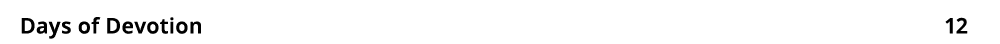 Days of Devotion 12