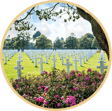 The American World War II Cemetery in Colleville-sur-Mer, Normandy  It is located near the D-day Omaha Beach  France 