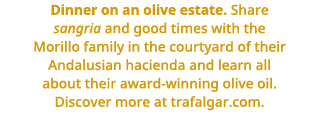 Dinner on an olive estate   Share   sangria  and good times with the Morillo family in the courtyard of their Andalus   