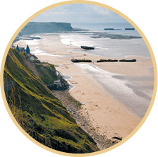 remains of artificial Mulberry Harbour at Arromanches, France
