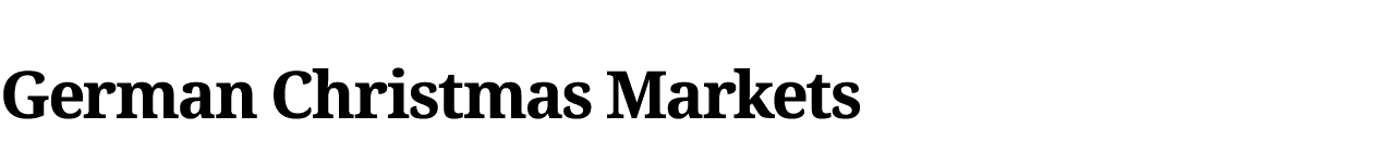 German Christmas Markets