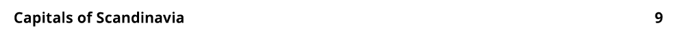 Capitals of Scandinavia 9 