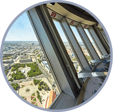 W48552 The Fernsehturm is a television tower in central Berlin, Germany  Situated in Marien quarter 