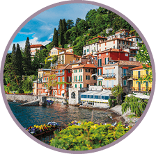 View of Varenna town at lake Como, Italy