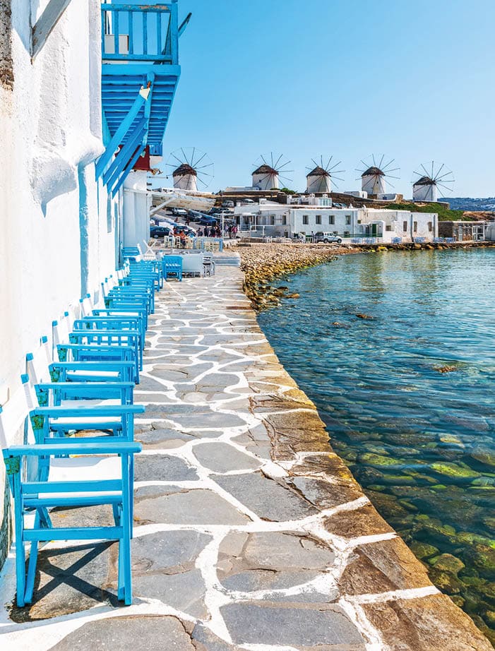 Little Venice on Mykonos Island, Cyclades, Greece